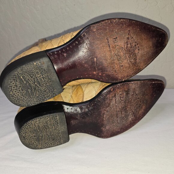 El General 1901 Exotic Skins Patchwork Western Cowboy Boots Men's USA Size: 8.5 - Picture 13 of 13